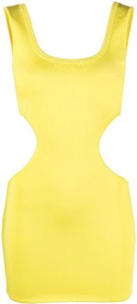 Roberto Cavalli cut-out detail mini dress - women - Spandex/Elastane/Viscose/Polyamide - 48 - Yellow