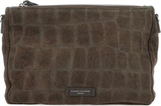 Gianni Chiarini Clutch in pelle scamosciata - Marrone