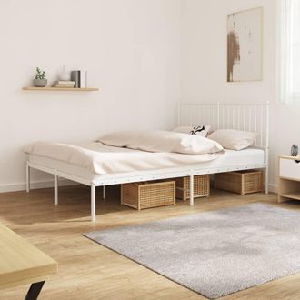 vidaXL Vidaxl - Estructura Cama Sin Colch&oacute;n Con Cabecero Metal Blanco 140x200cm