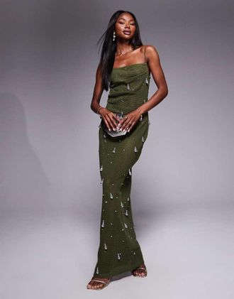 Asos Tall ASOS DESIGN Tall Vestito lungo accollato in chiffon