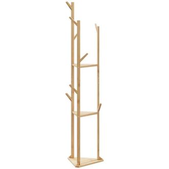 vidaXL Coat Stand with Hooks and Shelves 39x33x166 cm Bamboo Vidaxl