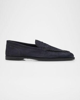 John Lobb Men & apos;s Pace Nubuck Leather Penny Loafers