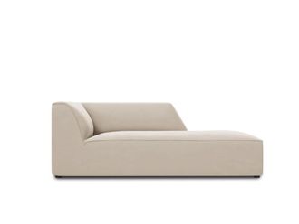 MICADONI Chaise longue de angulo derecho de terciopelo beige