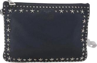 Jimmy Choo London Pre-owned Leather Pouch - Dames - Vintage Clutch - Zwart - ONE Size - Leer - Vintage