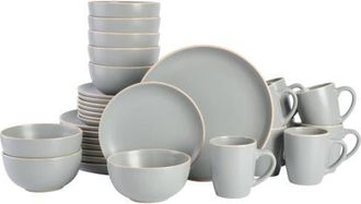 Gibson Home Everyday Essential 32-Piece Stoneware Dinnerware Set, Service for 8 in Grey at Nordstrom