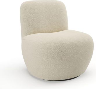 Sia Home Sill&oacute;n giratorio de tejido boucl&eacute; beige