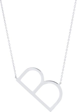 MAX + STONE Sterling Silver Large Sideways Block Initial Letter Necklace