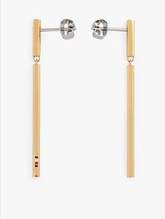 Tommy Hilfiger Pendientes colgantes chapados en oro