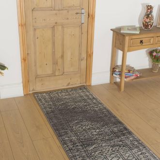 Runrug Hallway Carpet Runner Rug - Soft & Comfy, 9mm - Afrikans in Grey | Size: 100 cm x 270 cm
