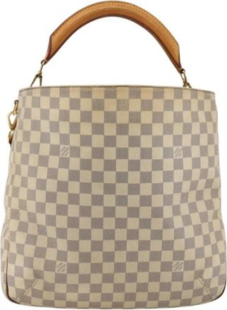 Louis Vuitton Pre-owned Handbags, female, Beige, Size: ONE SIZE Pre-owned Vintage Damier Azur Hobo Bag