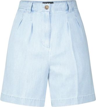 A.P.C. Denimstyle Shorts met Wijde Pijpen - Dames - Korte Broeken - Blauw - S - Denim - Korte Broeken