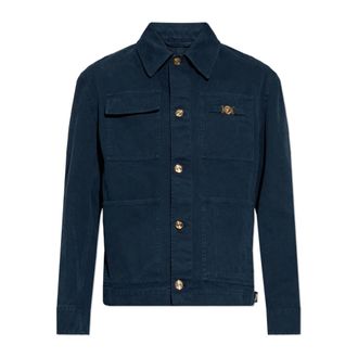 Versace Heren, Jassen, Blauw, Maat: S Denim