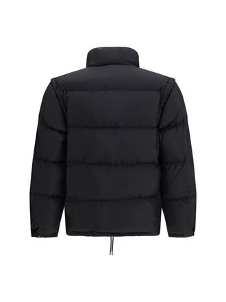 Prada Mens Puffer Jacket Re-Nylon With Triangle Logo Nero Down Coat