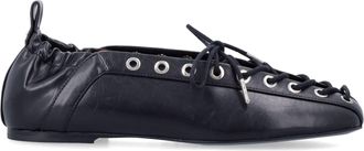 Ganni Oleatex Lace-up Ballerinas
