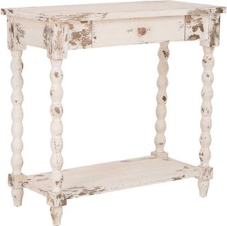 Wanderlust Deco Recibidor De Madera Blanco 80x40x80h Cm