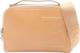 Loewe Pre-owned Cross Body Bags, male, Beige, Size: ONE SIZE Pre-owned Leather Crossbody Bag