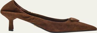 Prada Suede Elastic Back Pumps