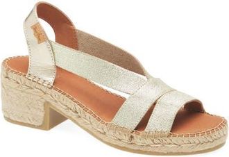Toni Pons Dama Slingback Espadrille Platform Sandal in Platinum at Nordstrom, Size 7-7.5Us