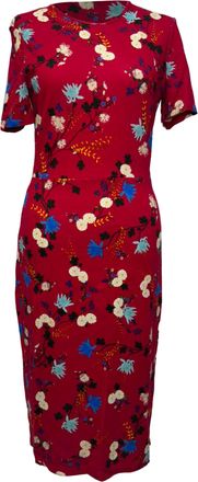Erdem Erdem Floral-Print Short Sleeve Midi Dress in Multicolor Viscose