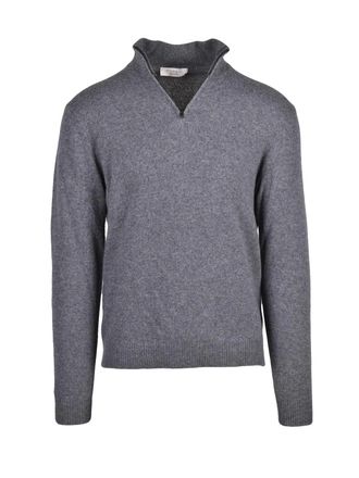 Wool & Co Wool & Co Wool & Polyamide Zip Pullover - Grey