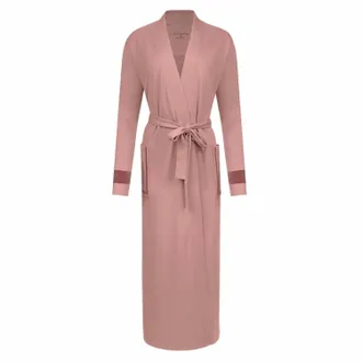 Velvette Womens Pima Cotton & Modal Wrap Robe In Rose