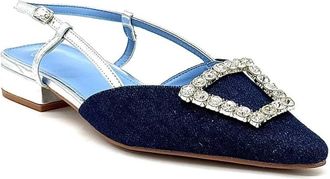 Ex&eacute; Womens Low-Heeled Slide Sandals In Sky Blue