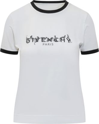 Givenchy White And Black Cotton T-shirt