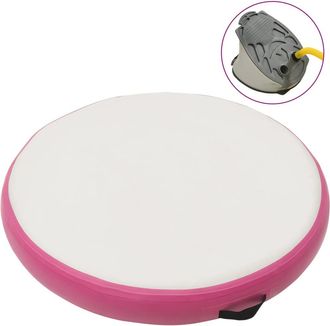 vidaXL Esterilla Inflable De Gimnasia Y Bomba Pvc Rosa 100x100x15 Cm Vidaxl