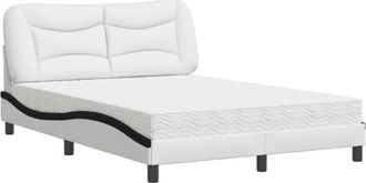 vidaXL Vidaxl - Cama Con Colch&oacute;n Cuero Sint&eacute;tico Blanco Y Negro 120x200 Cm