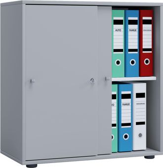 ebuy24 Armario De Oficina Vcm Con 2 Compartimentos Armario De Archivo Moderno Con Puertas Correderas Dimensiones Aprox. An. 70 X Al. 73 X T. 37 Cm - Comparti