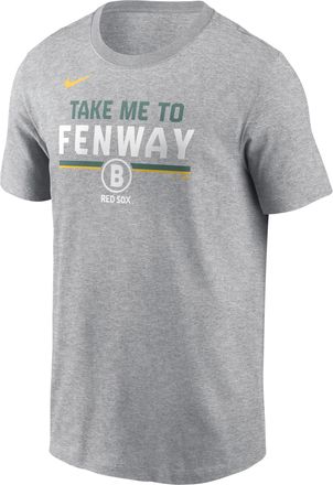 Nike Boston Red Sox Stacked City Connect Nike Mens MLB T-Shirt in Grey | N19906GBQ-YNQ