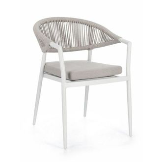 Decorspace Decor Space - Sedia Millor struttura in alluminio con braccioli per interni ed esterni -Bianco / Confezione da 1 Pezzo