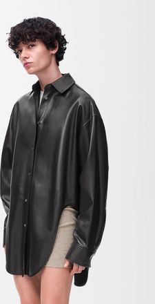 Loewe Black Leather Shirts