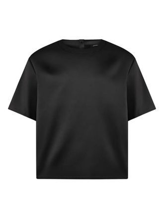 Mani&egrave;re De Voir satin crew-neck T-shirt - men - Polyester - M - Black