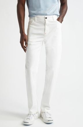 Isaia Five-Pocket Slim Fit Chinos in Open White at Nordstrom, Size 32 Us