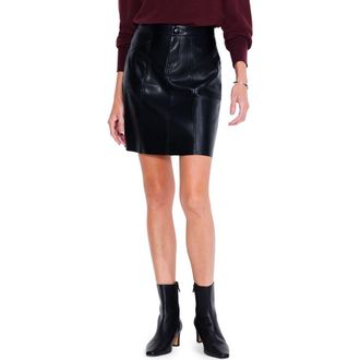 Nic+Zoe Slim Faux Leather Skirt in Black Onyx at Nordstrom Rack, Size 18 (Similar To 14W)