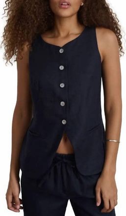 Alex Mill Anna Liv Linen Vest In Black