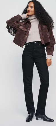 A Gold E 90s Pinch Waist High Rise Straight Leg Jeans