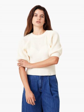 Habitual Puff Raglan Sleeve Sweater In Whisper White