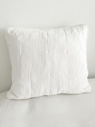 Anaya with Love Easy Cotton Gauze Euro Pillow with Down Insert in White at Nordstrom, Size 26X26