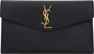 Saint Laurent Damess Pochette zwart leer