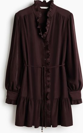 H&M Kleid mit Volants - Brown