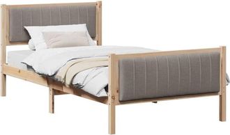 vidaXL Estructura De Cama Con Cabecera Marr&oacute;n Y Taupe 100 X 200 Cm Vidaxl