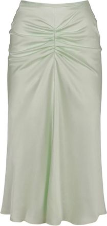 Victoria Beckham Rokken, Dames, Groen, 2Xs, Leer, Crepe Midi Rok