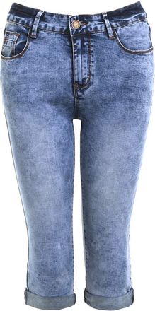 SS7 New Womens Denim Capri Pedal Pushers Shorts Size 6-16 (UK - 16, Denim Blue)
