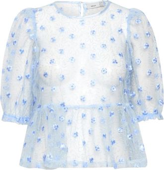 Ichi Blouses - Dames - Blouses - Blauw - L - Overhemden