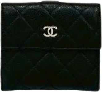 Chanel Pre-owned Wallets, female, Black, Size: ONE SIZE Pre-owned Leather Wallet