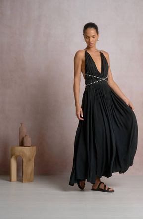 Elan Athena Maxi Dress In Black