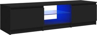 vidaXL Mueble para tv con luces led negro 140x40x36 cm Vidaxl