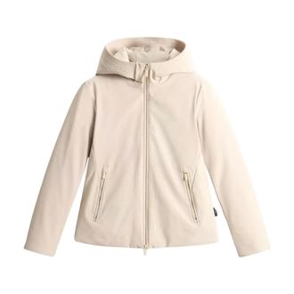 Woolrich Tech Soft Shell Hooded Parka - Heren - Winterjassen - Beige - S - Polyester - Jassen